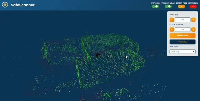Live Render visualization in the SafeSight control app
