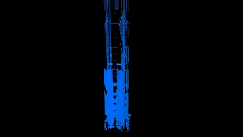 Interactive 3D shaft scan showing measurable guide alignment, spacing, and structural detail