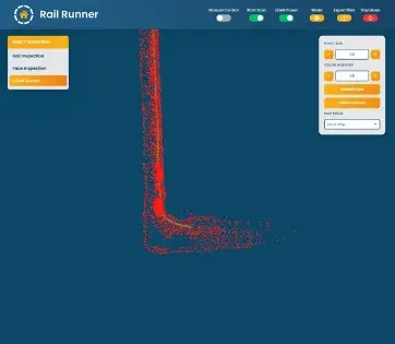 SafeSight App Live Render showing real-time point cloud coverage