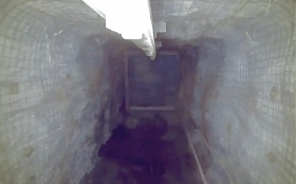 Rail Runner inspection view inside a raise