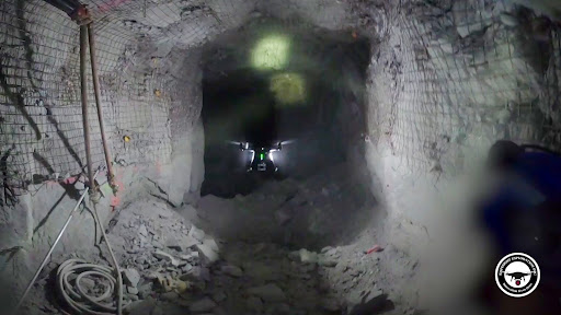 underground drone scanning mineshaft
